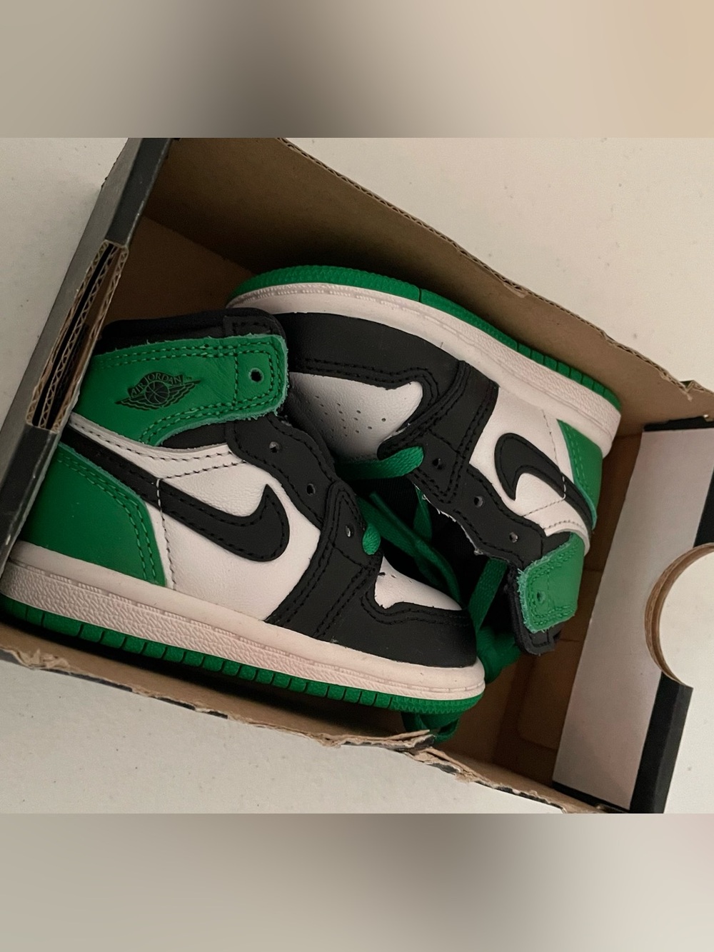 Jordan 1 Retro High (TD) 4c Black,lucky Green,white
